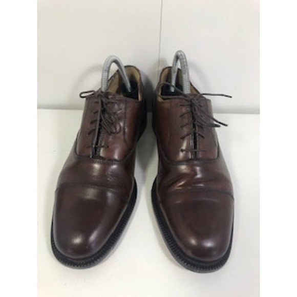 Cole Haan Leather Almond Toe Lace-Up Oxford Dress Shoes Brown Mens US 8